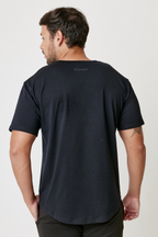 T-Shirt Luxe Fit negro, playera deportiva oversize hombre Gymco
