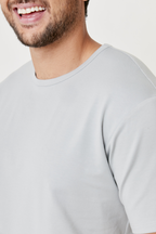 T-Shirt Luxe Fit plata, playera deportiva oversize hombre Gymco

