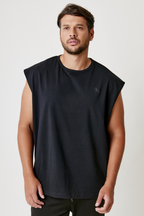Playera deportiva sin mangas hombre T-Shirt Air Flex color negro de Gymco