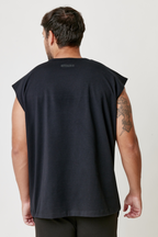 T-Shirt Air Flex negro, playera deportiva sin mangas hombre Gymco