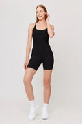 Body deportivo Sand negro para mujer vista frontal