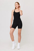 Body deportivo Sand negro para mujer vista frontal