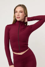 Chamarra deportiva Jacket Stone Cerezo Oscuro para mujer vista frontal