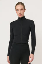 Chamarra deportiva Jacket Stone negra para mujer vista frontal