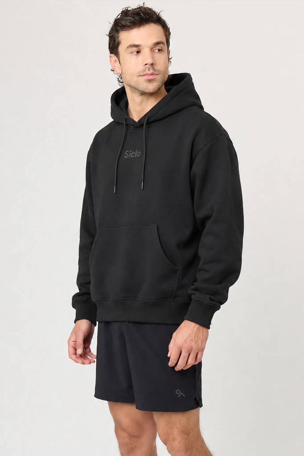 Hoodie deportiva unisex Beat negra para hombre