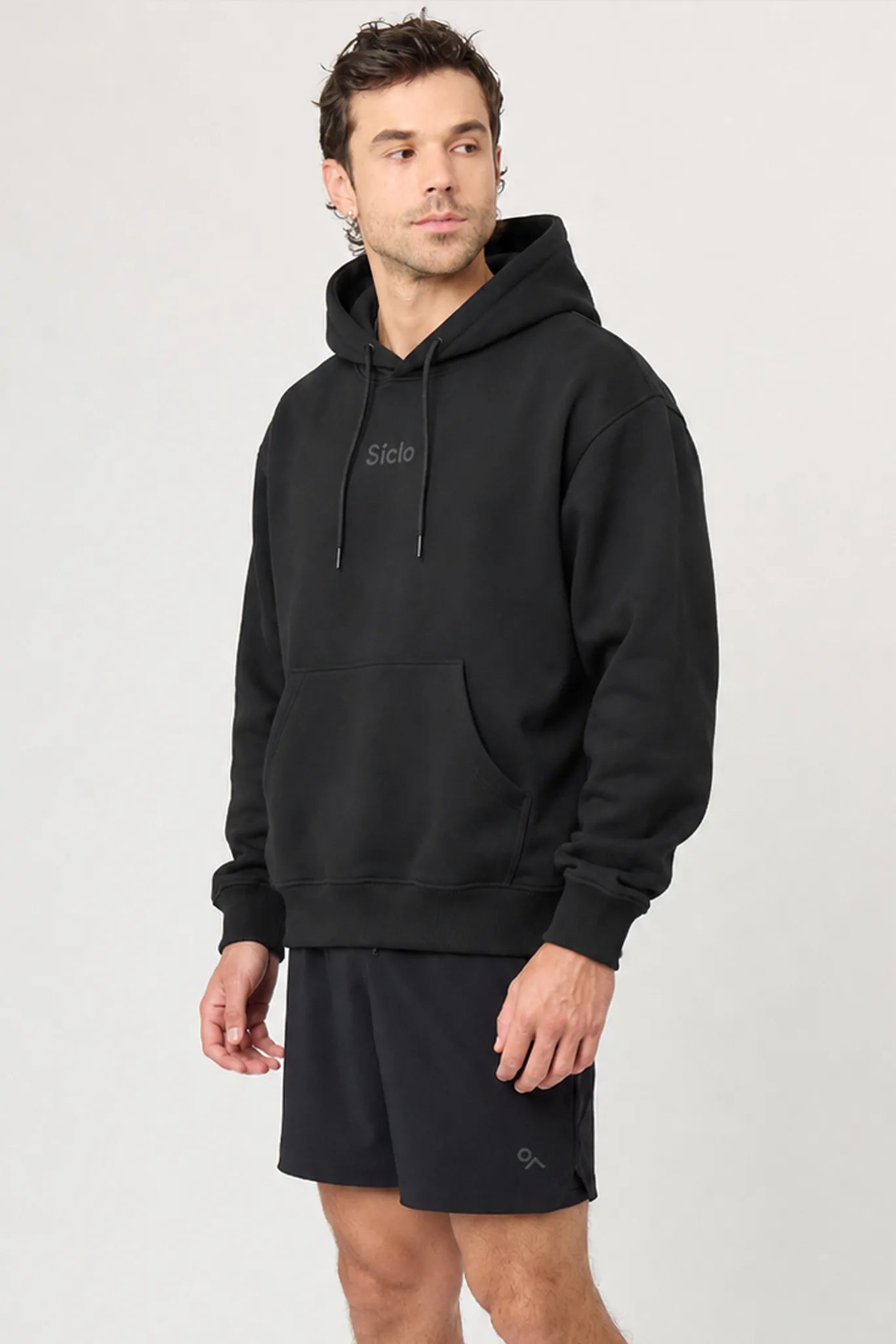 Hoodie deportiva unisex Beat negra para hombre