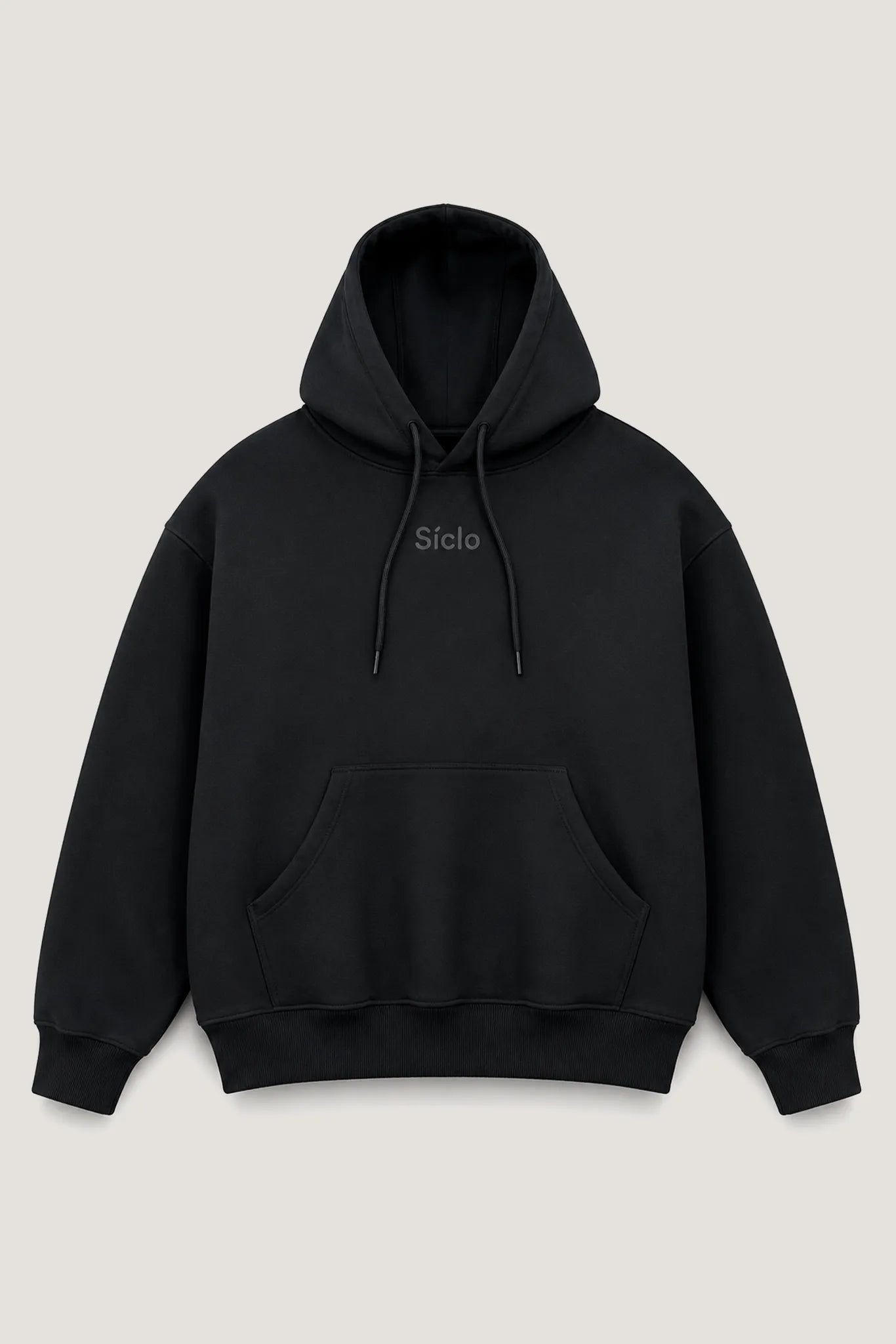 Hoodie unisex Beat negra vista de producto