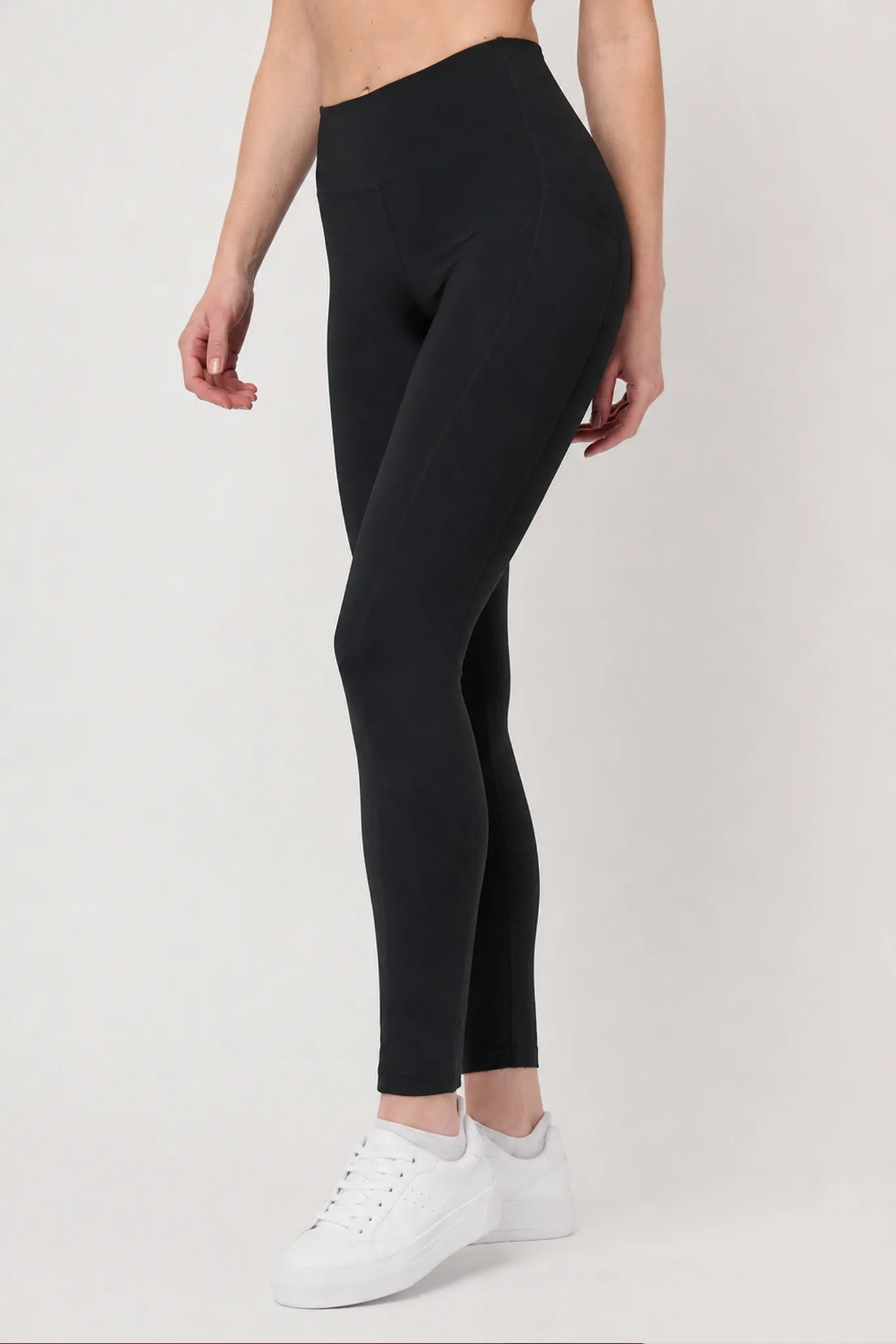 Legging Aling negro para mujer vista lateral
