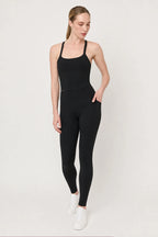 Legging deportivo Aling negro para mujer vista frontal