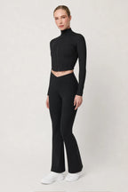 Legging deportivo Ember negro para mujer vista frontal