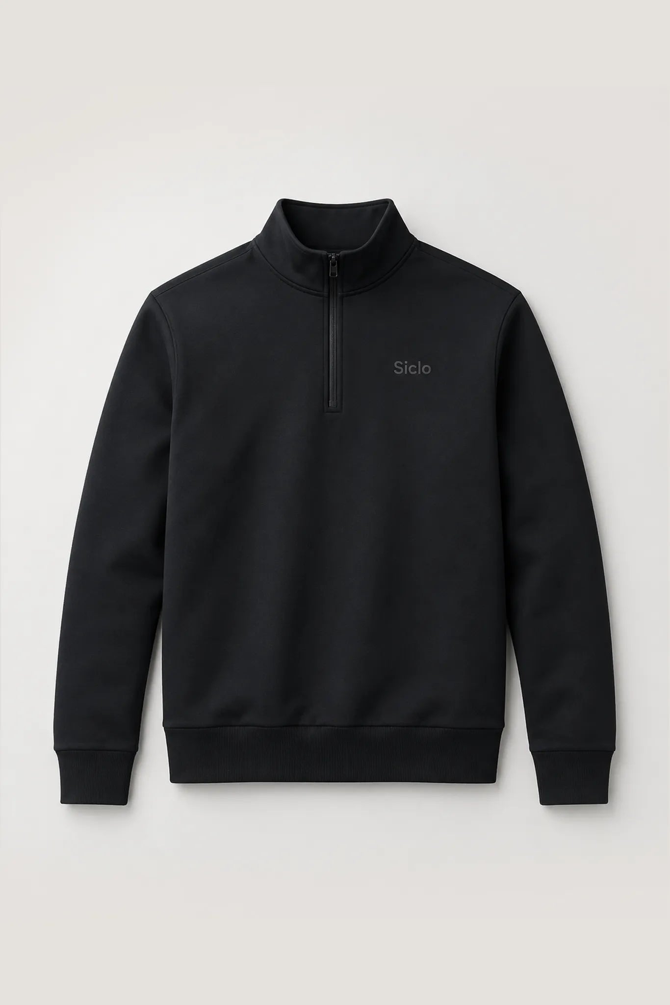 Sudadera unisex Tempo Half Zip negra vista de producto