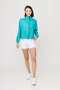 Chamarra deportiva con bolsillos mujer Sudadera Shadow Shine color Teal Blue de Gymco