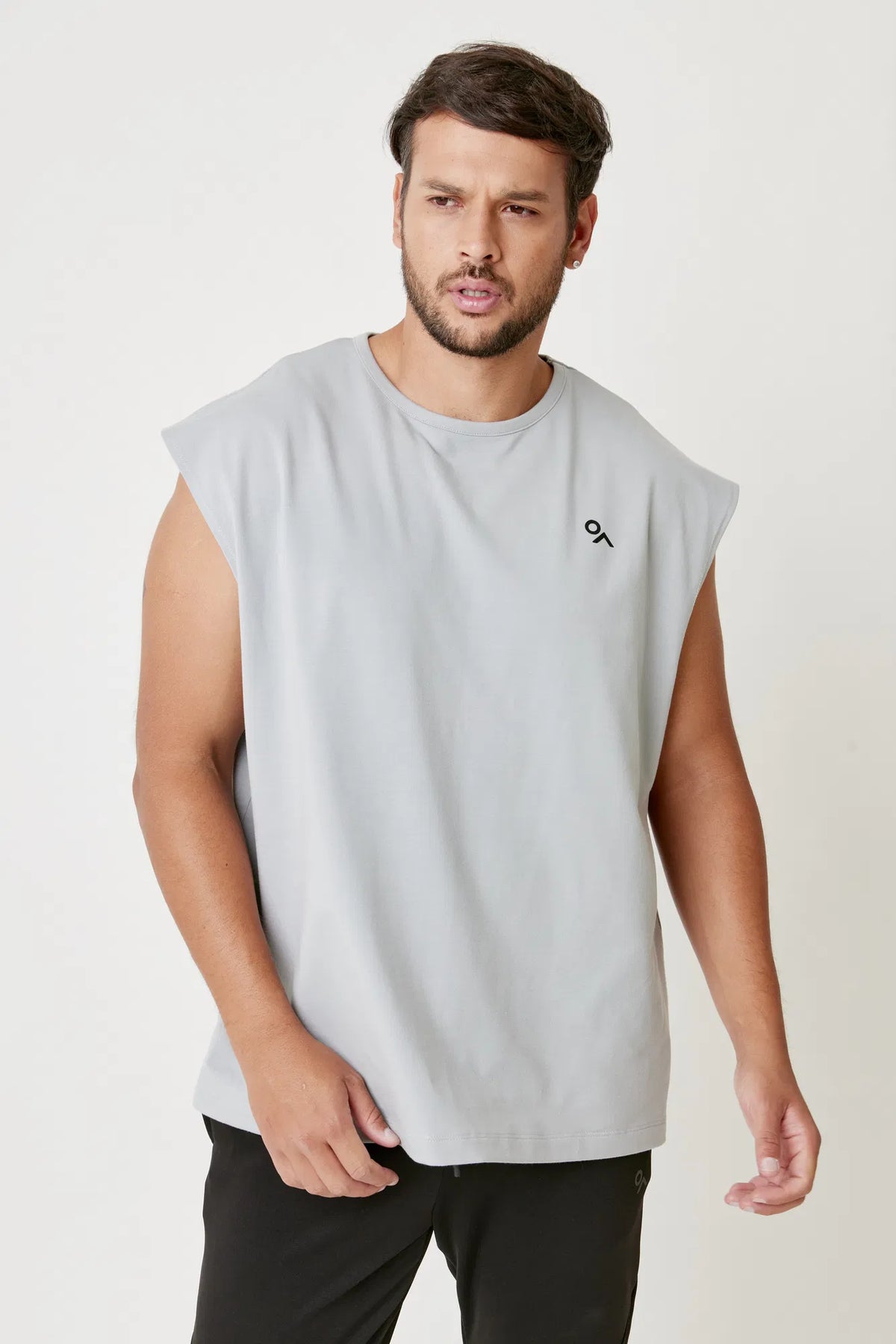T-Shirt Air Flex Plata, playera deportiva sin mangas hombre Gymco